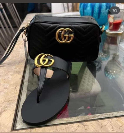 Inspired New Black Gucci Shoes with Bag